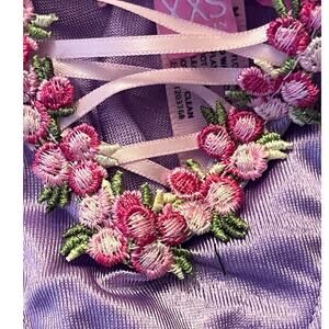 Dolls kill Sugar Thrillz Purple Pink Flowers  Lingerie Set Bra/Panty Size: XXS